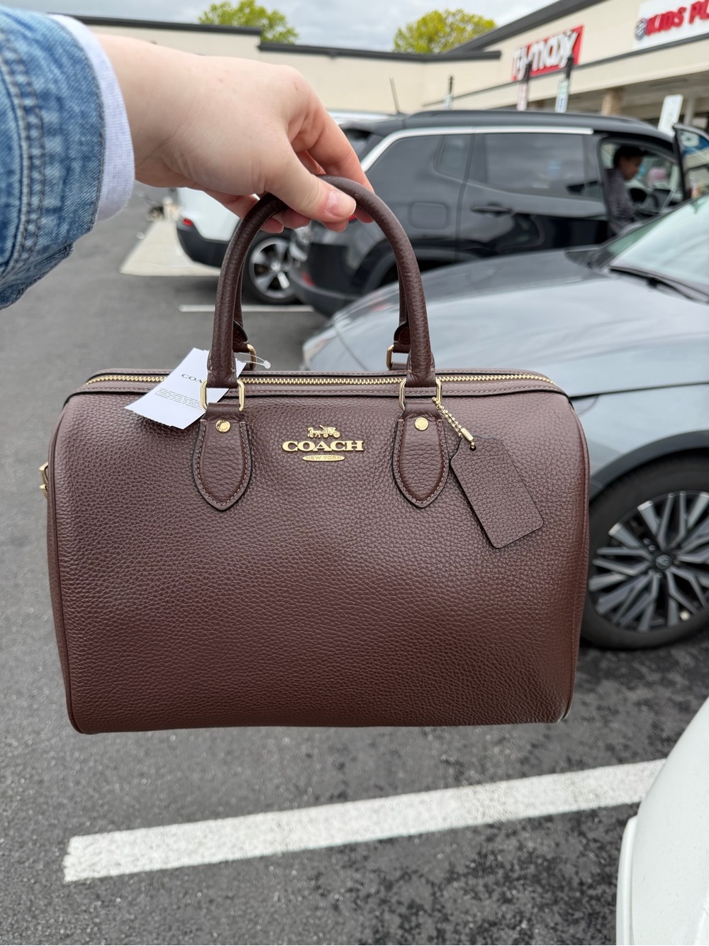 Coach Large Rowan Satchel Bag in Maple NWT - Picture 12 of 12